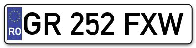 Placuta inmatriculare numar auto  GR-252-FXW, GR 252 FXW, GR252FXW
