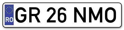 Placuta inmatriculare numar auto  GR-26-NMO, GR 26 NMO, GR26NMO