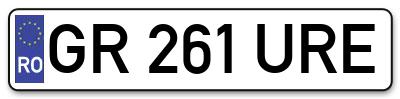 Placuta inmatriculare numar auto  GR-261-URE, GR 261 URE, GR261URE