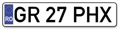 Placuta inmatriculare numar auto  GR-27-PHX, GR 27 PHX, GR27PHX