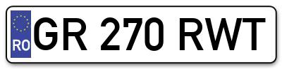Placuta inmatriculare numar auto  GR-270-RWT, GR 270 RWT, GR270RWT