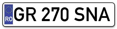 Placuta inmatriculare numar auto  GR-270-SNA, GR 270 SNA, GR270SNA