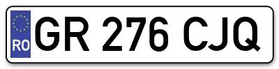 Placuta inmatriculare numar auto  GR-276-CJQ, GR 276 CJQ, GR276CJQ