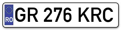 Placuta inmatriculare numar auto  GR-276-KRC, GR 276 KRC, GR276KRC