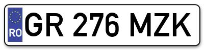 Placuta inmatriculare numar auto  GR-276-MZK, GR 276 MZK, GR276MZK