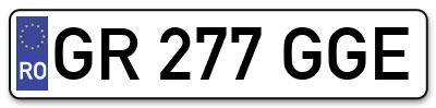 Placuta inmatriculare numar auto  GR-277-GGE, GR 277 GGE, GR277GGE