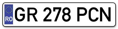 Placuta inmatriculare numar auto  GR-278-PCN, GR 278 PCN, GR278PCN