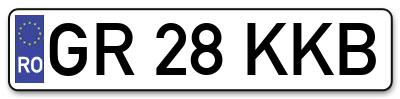 Placuta inmatriculare numar auto  GR-28-KKB, GR 28 KKB, GR28KKB
