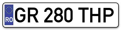 Placuta inmatriculare numar auto  GR-280-THP, GR 280 THP, GR280THP