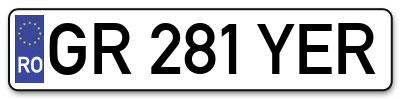 Placuta inmatriculare numar auto  GR-281-YER, GR 281 YER, GR281YER