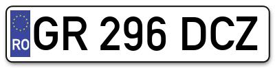 Placuta inmatriculare numar auto  GR-296-DCZ, GR 296 DCZ, GR296DCZ