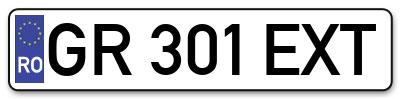 Placuta inmatriculare numar auto  GR-301-EXT, GR 301 EXT, GR301EXT