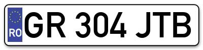 Placuta inmatriculare numar auto  GR-304-JTB, GR 304 JTB, GR304JTB