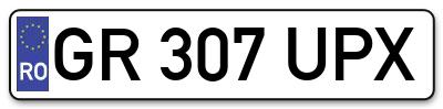 Placuta inmatriculare numar auto  GR-307-UPX, GR 307 UPX, GR307UPX