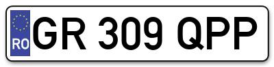 Placuta inmatriculare numar auto  GR-309-QPP, GR 309 QPP, GR309QPP