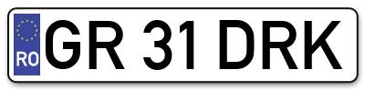 Placuta inmatriculare numar auto  GR-31-DRK, GR 31 DRK, GR31DRK