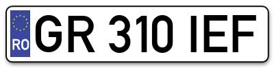 Placuta inmatriculare numar auto  GR-310-IEF, GR 310 IEF, GR310IEF