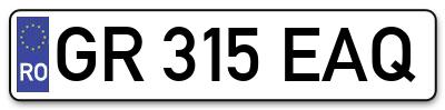 Placuta inmatriculare numar auto  GR-315-EAQ, GR 315 EAQ, GR315EAQ