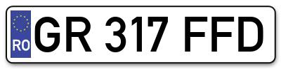 Placuta inmatriculare numar auto  GR-317-FFD, GR 317 FFD, GR317FFD