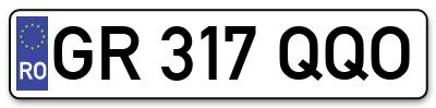 Placuta inmatriculare numar auto  GR-317-QQO, GR 317 QQO, GR317QQO