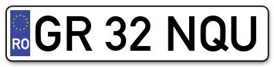Placuta inmatriculare numar auto  GR-32-NQU, GR 32 NQU, GR32NQU