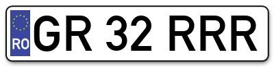 Placuta inmatriculare numar auto  GR-32-RRR, GR 32 RRR, GR32RRR