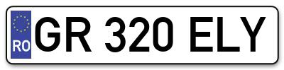 Placuta inmatriculare numar auto  GR-320-ELY, GR 320 ELY, GR320ELY