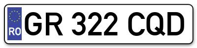 Placuta inmatriculare numar auto  GR-322-CQD, GR 322 CQD, GR322CQD