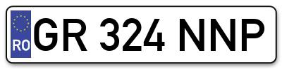 Placuta inmatriculare numar auto  GR-324-NNP, GR 324 NNP, GR324NNP
