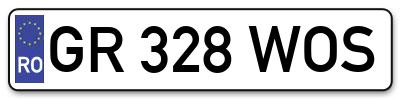 Placuta inmatriculare numar auto  GR-328-WOS, GR 328 WOS, GR328WOS