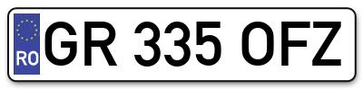 Placuta inmatriculare numar auto  GR-335-OFZ, GR 335 OFZ, GR335OFZ