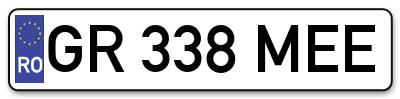 Placuta inmatriculare numar auto  GR-338-MEE, GR 338 MEE, GR338MEE
