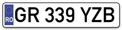Placuta inmatriculare numar auto  GR-339-YZB, GR 339 YZB, GR339YZB