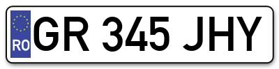 Placuta inmatriculare numar auto  GR-345-JHY, GR 345 JHY, GR345JHY