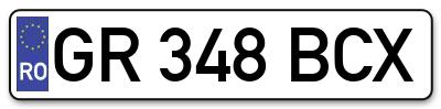 Placuta inmatriculare numar auto  GR-348-BCX, GR 348 BCX, GR348BCX