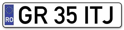 Placuta inmatriculare numar auto  GR-35-ITJ, GR 35 ITJ, GR35ITJ