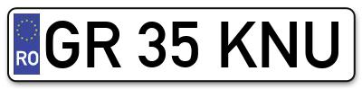 Placuta inmatriculare numar auto  GR-35-KNU, GR 35 KNU, GR35KNU