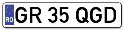 Placuta inmatriculare numar auto  GR-35-QGD, GR 35 QGD, GR35QGD