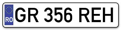 Placuta inmatriculare numar auto  GR-356-REH, GR 356 REH, GR356REH