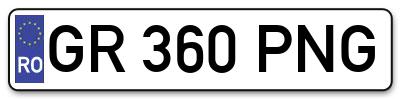 Placuta inmatriculare numar auto  GR-360-PNG, GR 360 PNG, GR360PNG