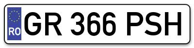 Placuta inmatriculare numar auto  GR-366-PSH, GR 366 PSH, GR366PSH
