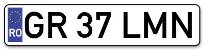 Placuta inmatriculare numar auto  GR-37-LMN, GR 37 LMN, GR37LMN