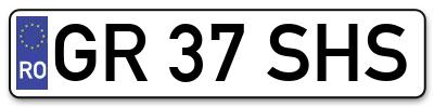 Placuta inmatriculare numar auto  GR-37-SHS, GR 37 SHS, GR37SHS