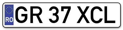Placuta inmatriculare numar auto  GR-37-XCL, GR 37 XCL, GR37XCL