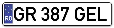 Placuta inmatriculare numar auto  GR-387-GEL, GR 387 GEL, GR387GEL