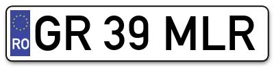 Placuta inmatriculare numar auto  GR-39-MLR, GR 39 MLR, GR39MLR