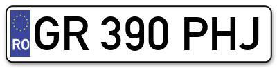 Placuta inmatriculare numar auto  GR-390-PHJ, GR 390 PHJ, GR390PHJ