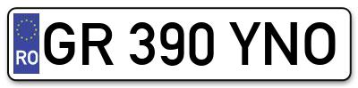 Placuta inmatriculare numar auto  GR-390-YNO, GR 390 YNO, GR390YNO