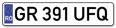 Placuta inmatriculare numar auto  GR-391-UFQ, GR 391 UFQ, GR391UFQ