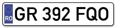 Placuta inmatriculare numar auto  GR-392-FQO, GR 392 FQO, GR392FQO